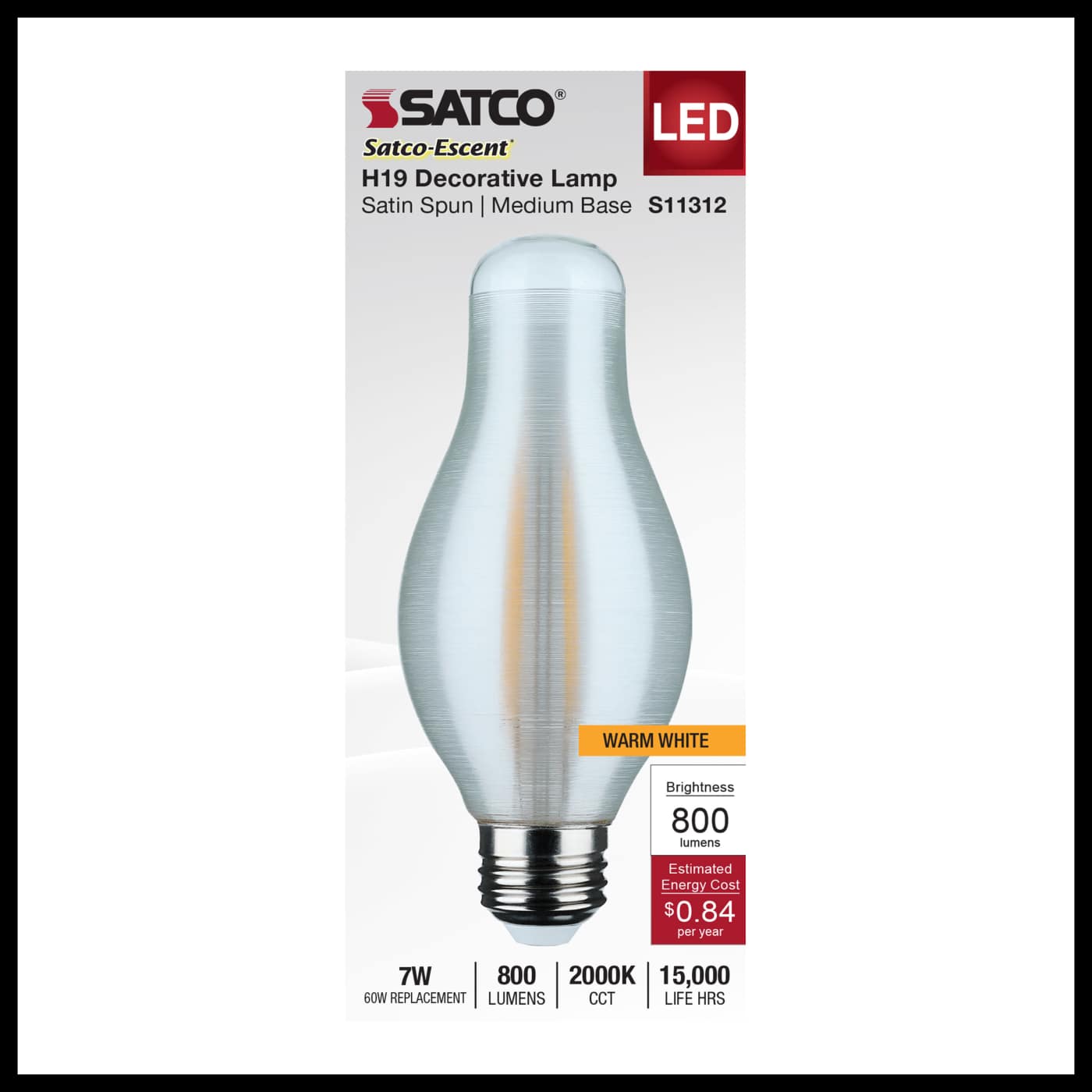 7H19/SS/LED/820/E26/120V - S11312