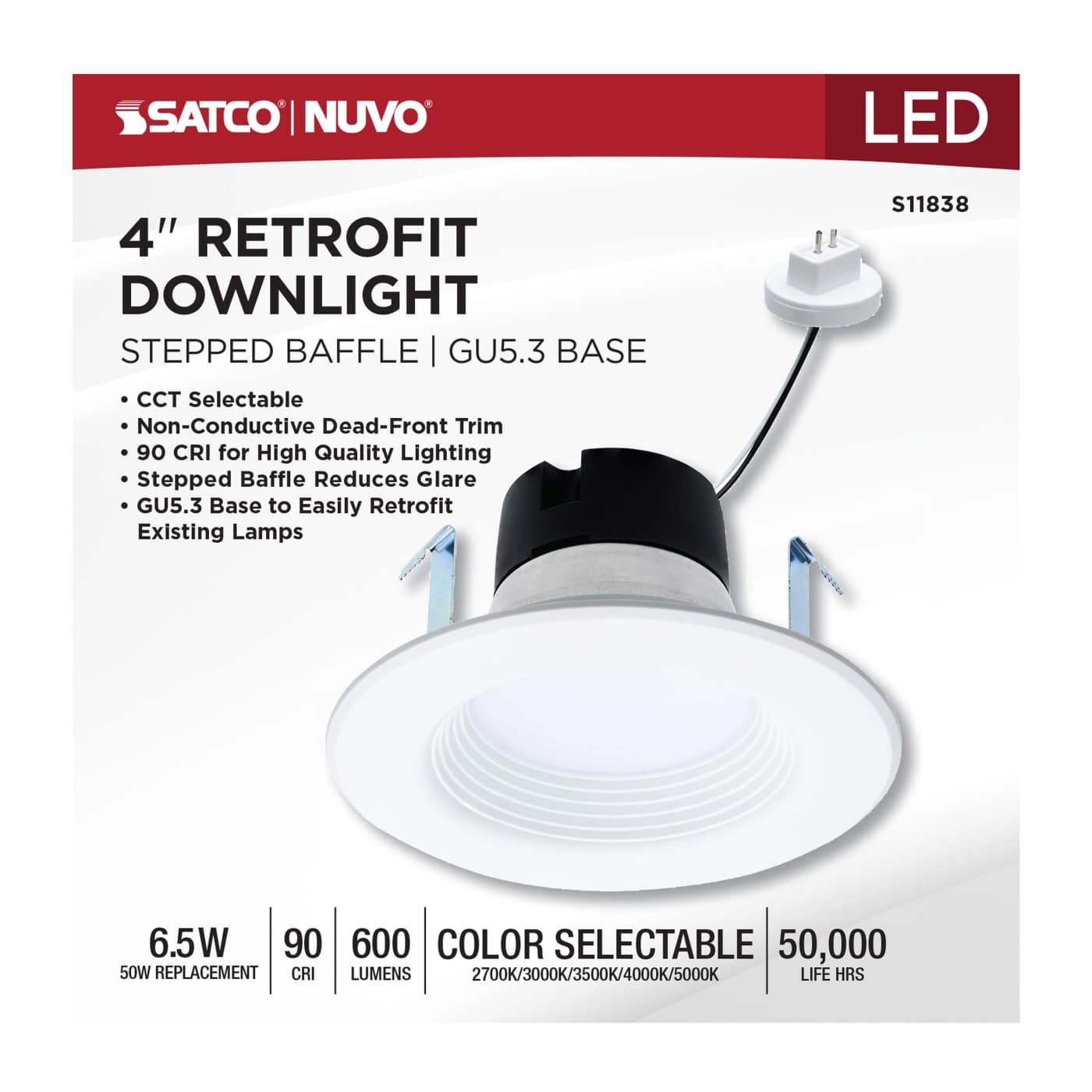 6.5WLED/DLR/BFL/4/CCT-SEL/12V - S11838