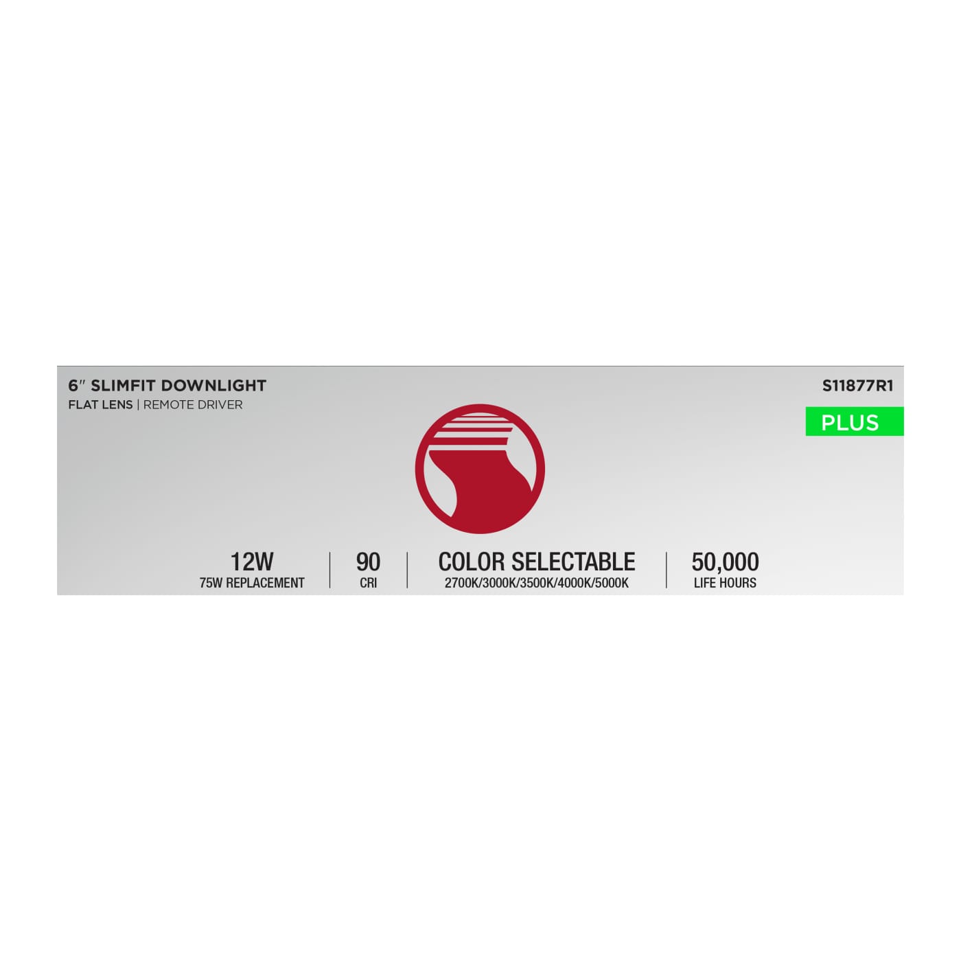12WLED/DW/6/CCT-SEL/SQ/RD/BK - S11877R1