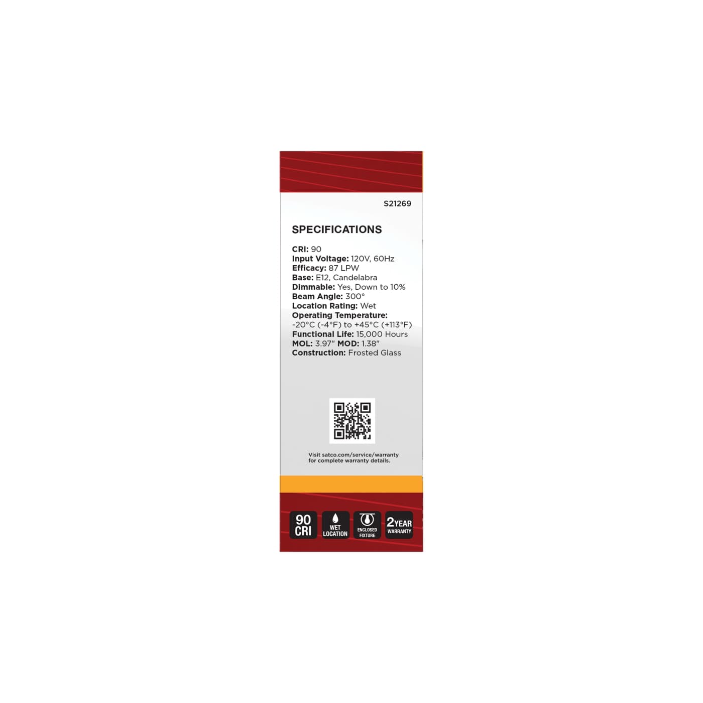 4B11/LED/927/FR/120V/E12 - S21269