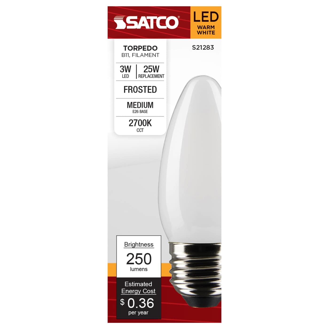 3B11/LED/927/FR/120V/E26 - S21283