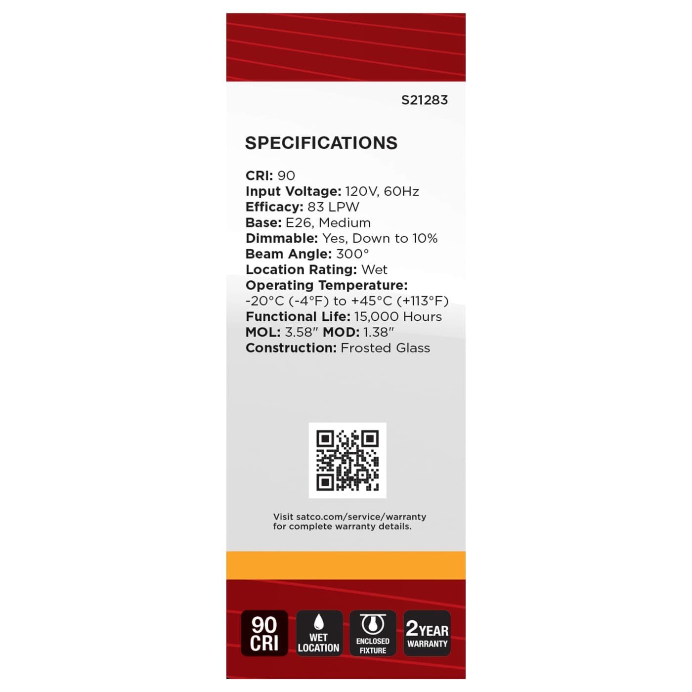 3B11/LED/927/FR/120V/E26 - S21283
