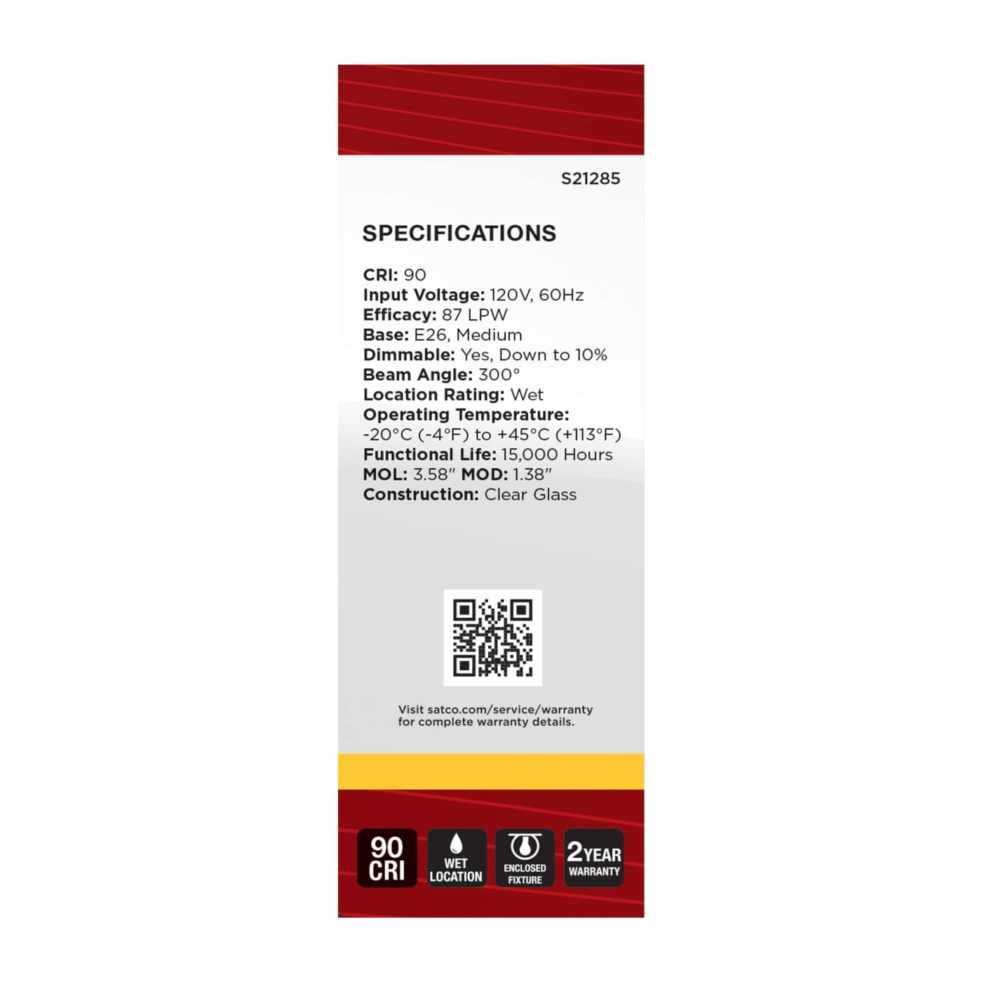 4B11/LED/930/CL/120V/E26 - S21285
