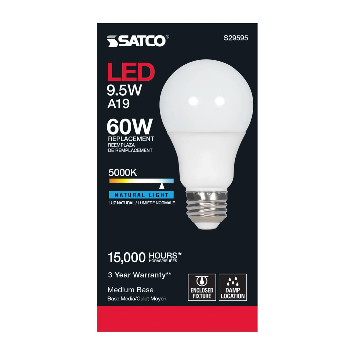 9.5A19/LED/850/ND/120V - S29595