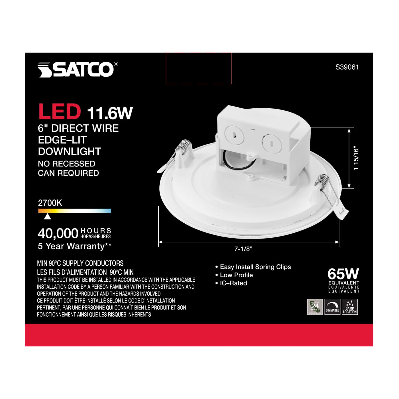 11.6WLED/DW/EL/5-6/27K/120V - S39061