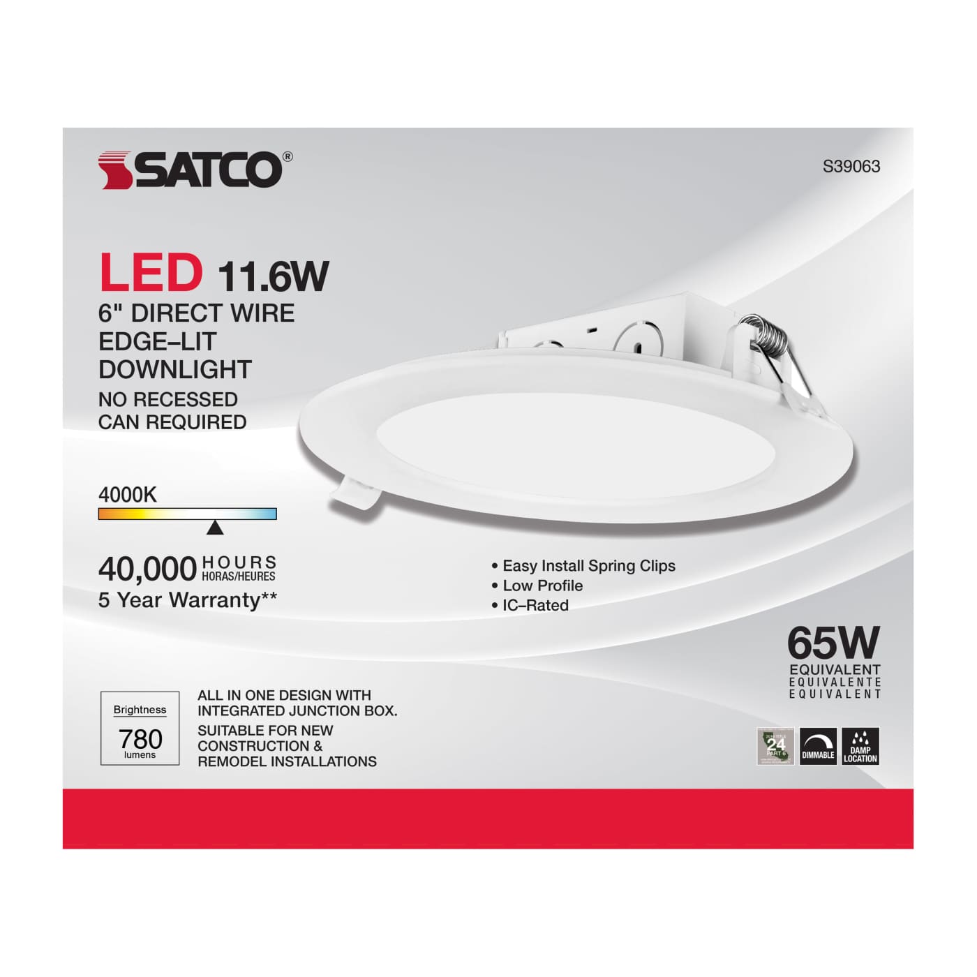 11.6WLED/DW/EL/5-6/40K/120V - S39063