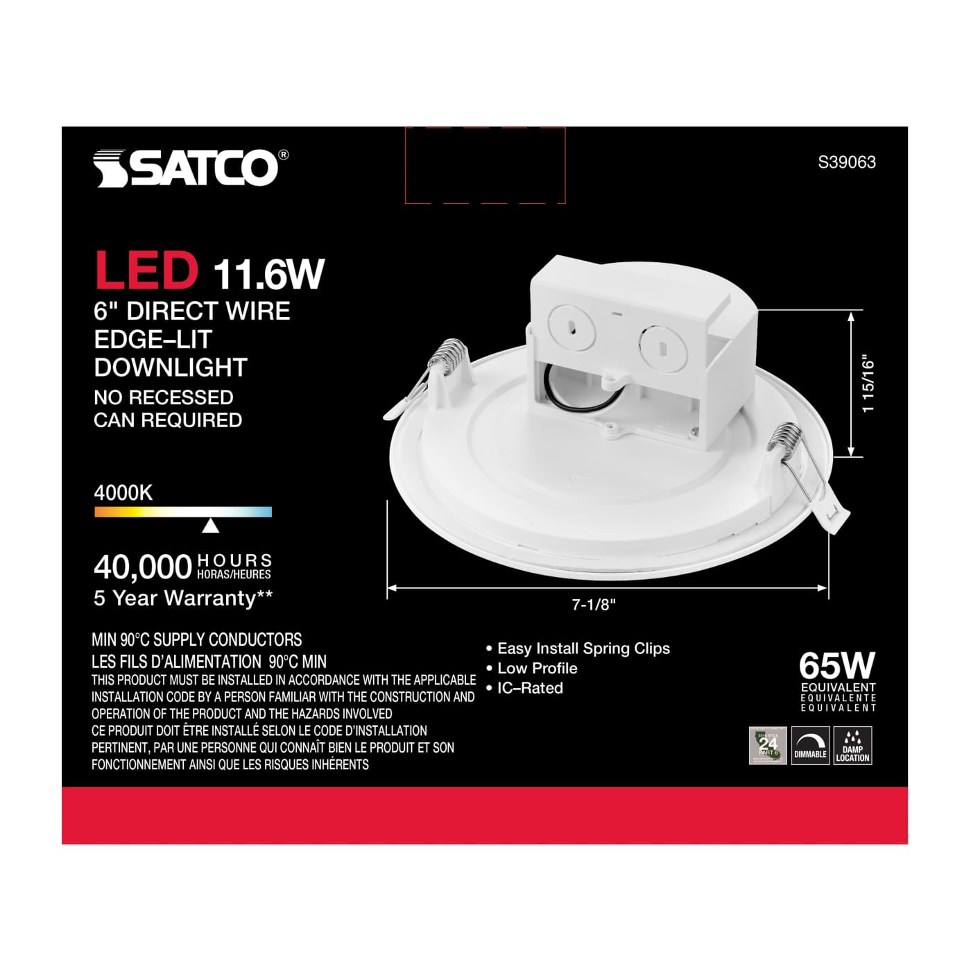 11.6WLED/DW/EL/5-6/40K/120V - S39063