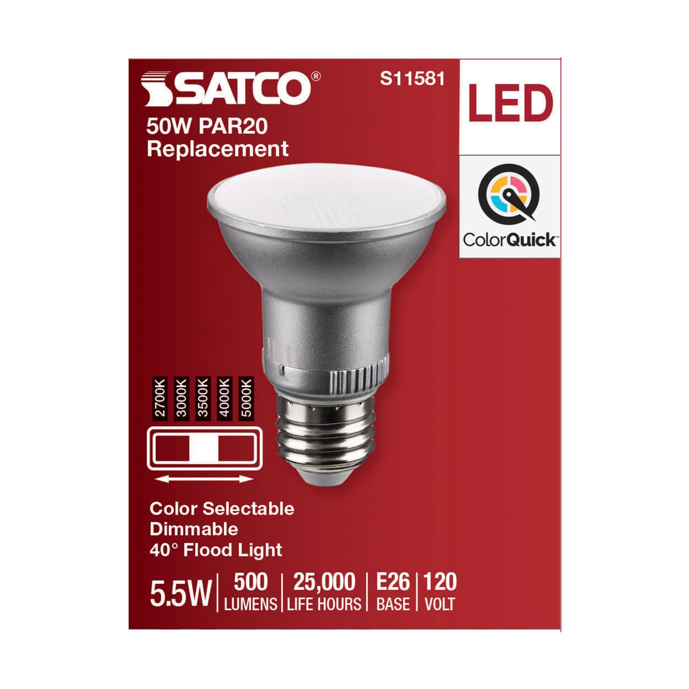 5.5PAR20/LED/5CCT/FL/120V - S11581