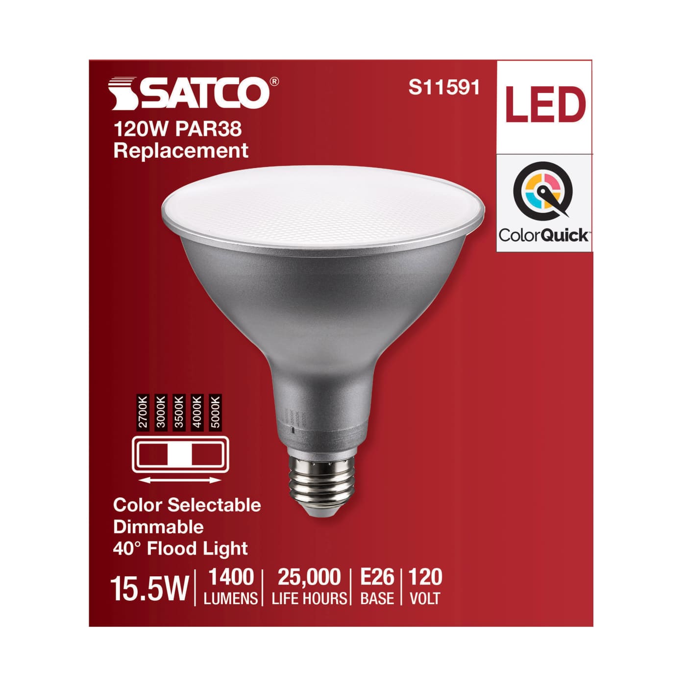 15.5PAR38/LED/5CCT/FL/120V - S11591