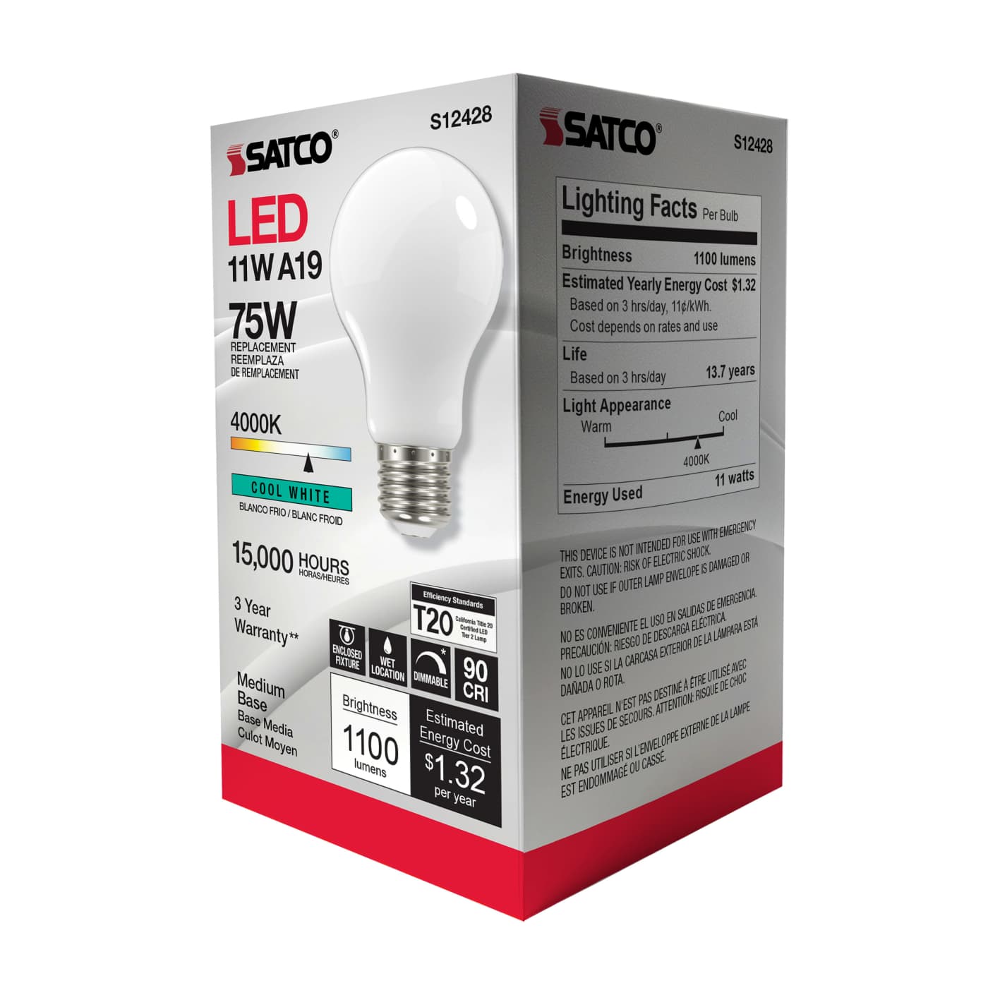 11A19/SW/LED/E26/940/120V - S12428