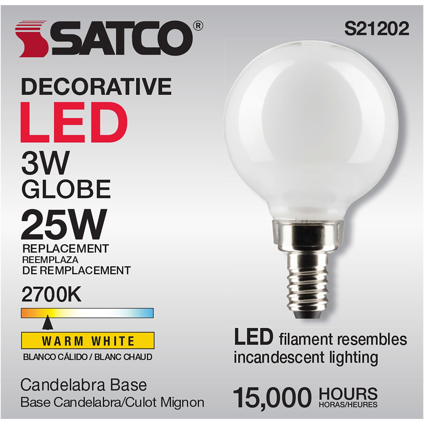 3G16.5/LED/WH/927/120V/E12 - S21202