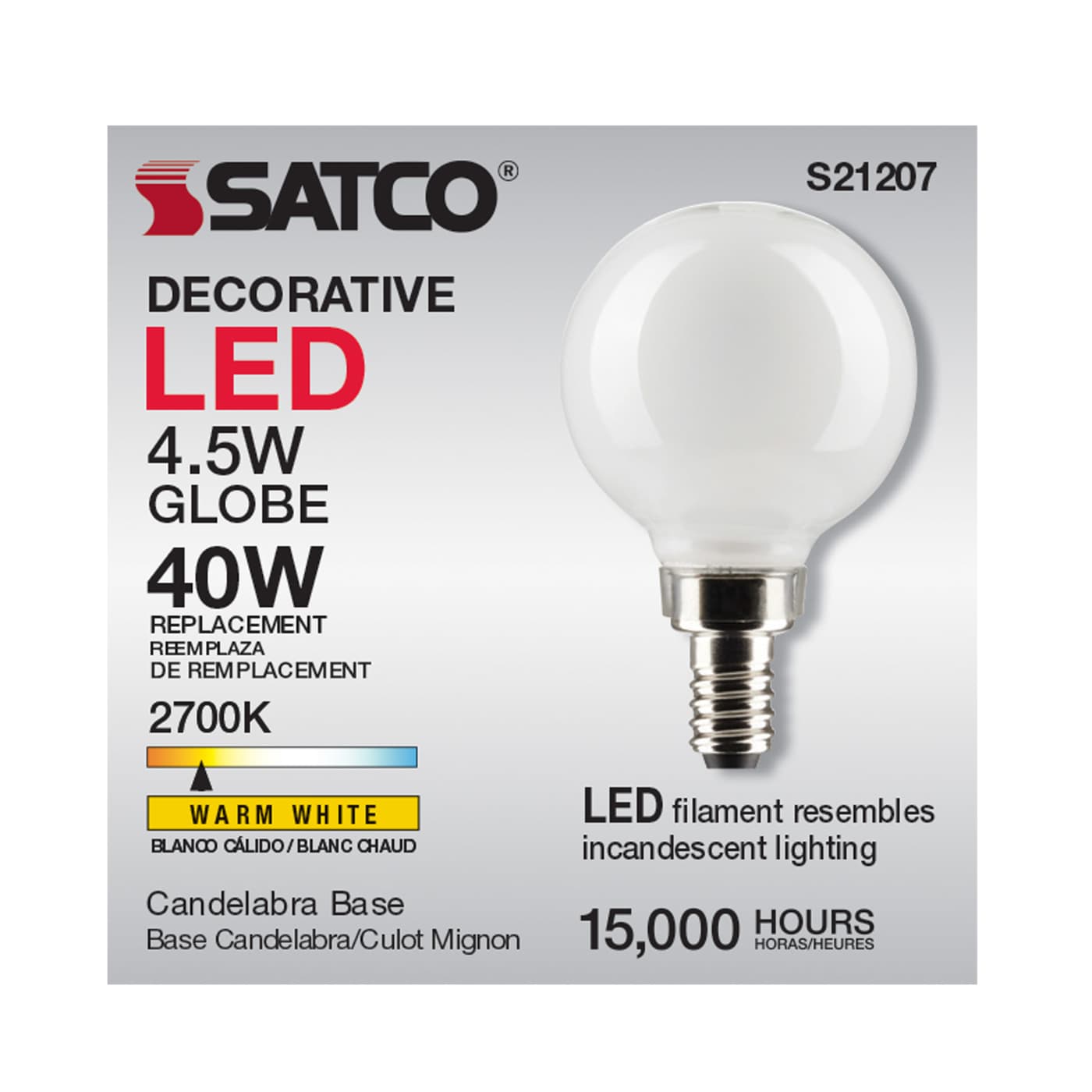 4.5G16.5/LED/WH/927/120V/E12 - S21207