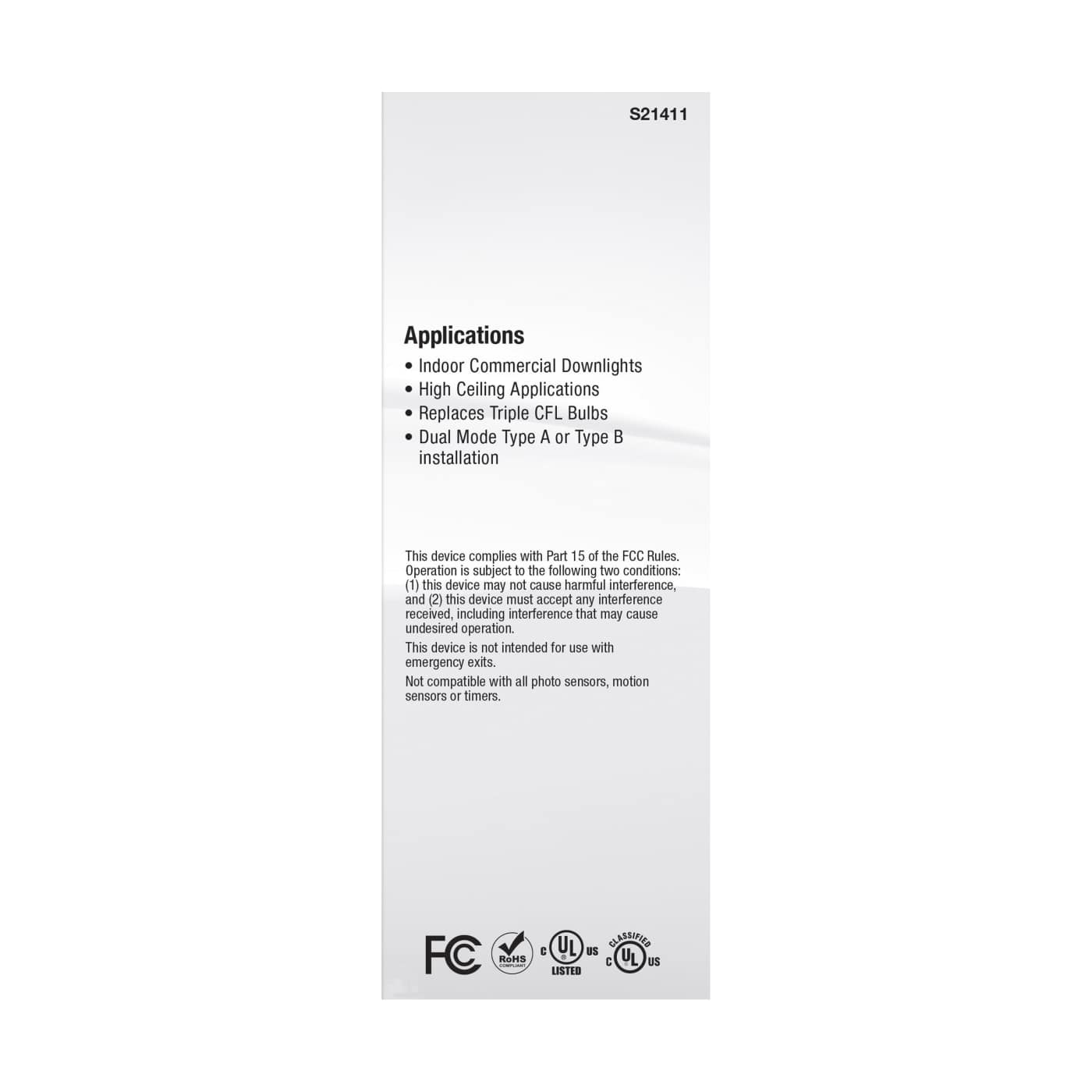 9PL/LED/HV/5CCT/A+B/G24D - S21411