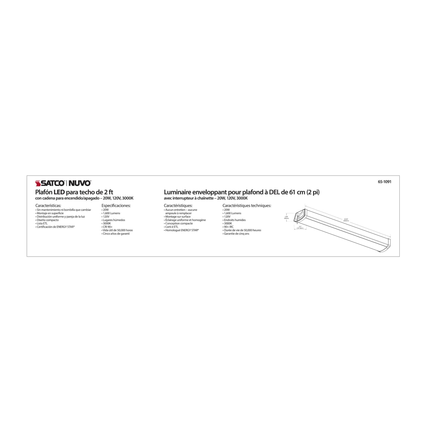 2FT LED CEILING WRAP - 65-1091