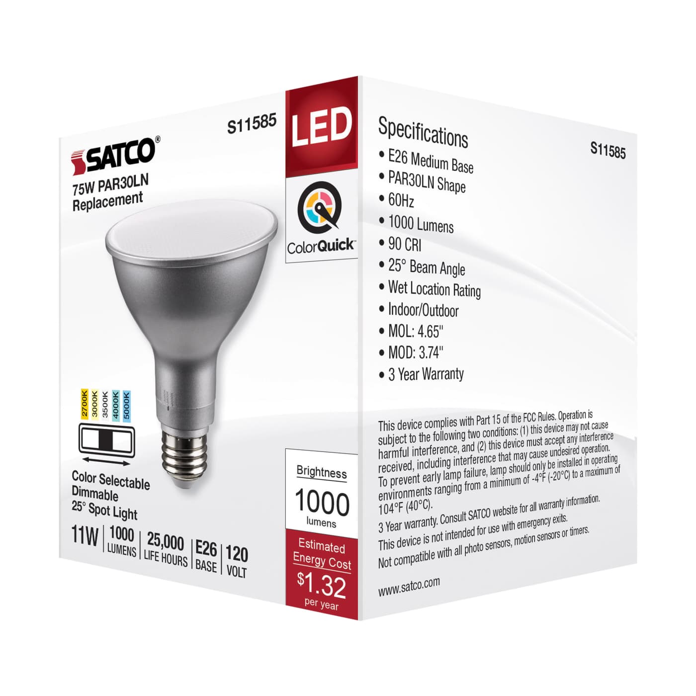 11PAR30LN/LED/5CCT/SP/120V - S11585