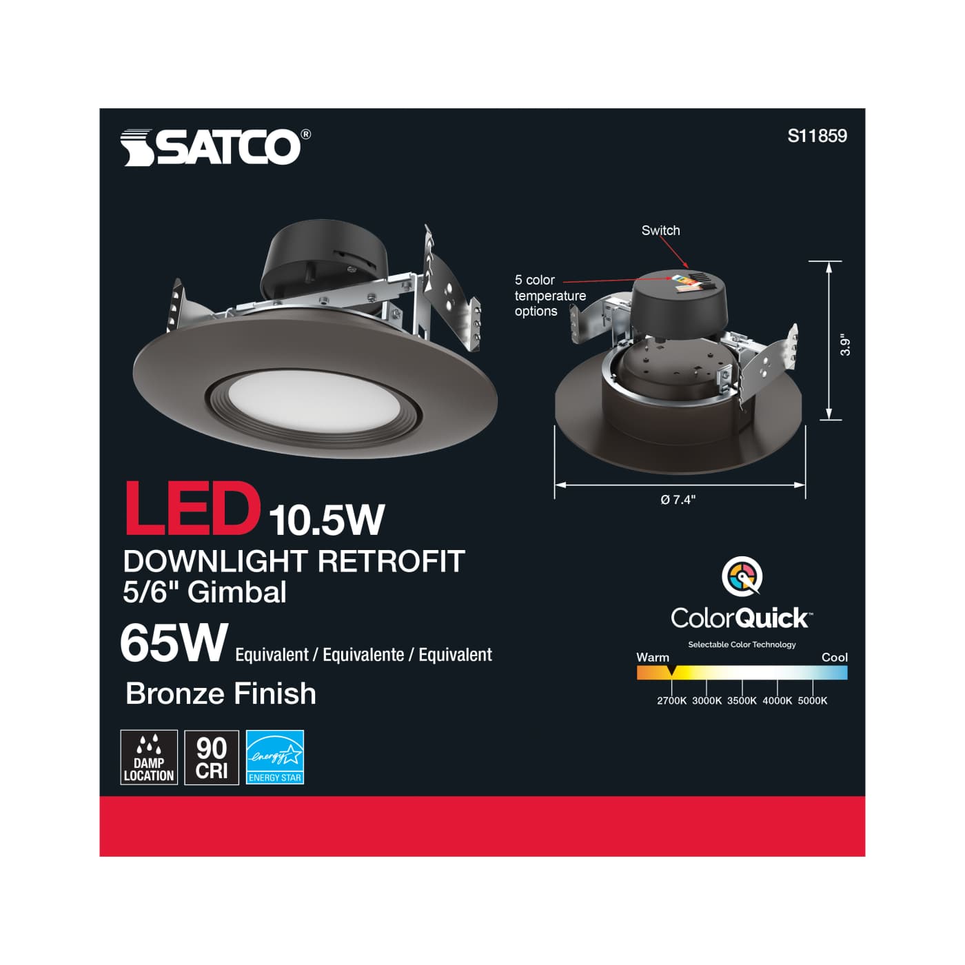 10.5WLED/DIR/5-6/CCT-SEL/120V/ - S11859