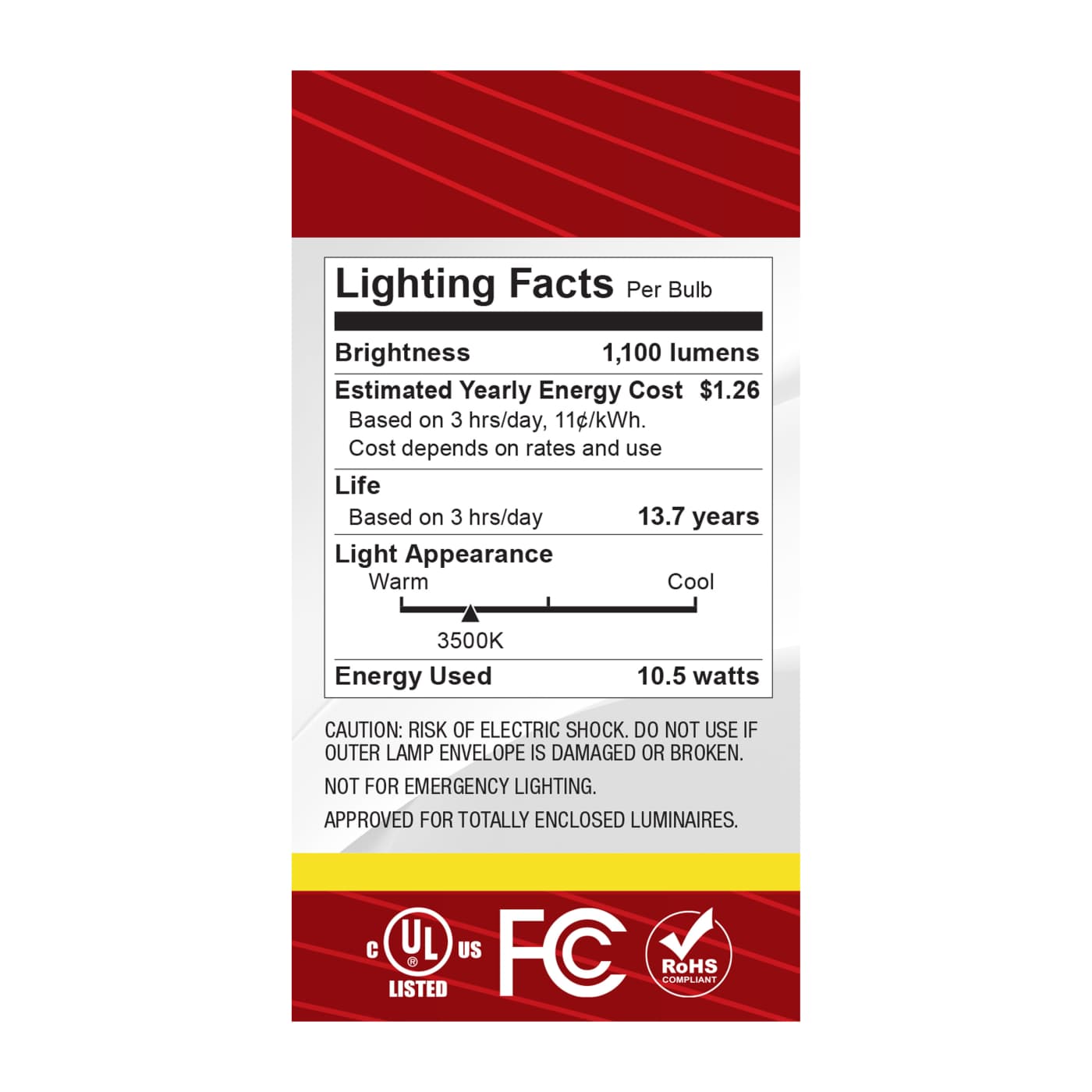 10.5A19/CL/LED/E26/935/120V - S12469