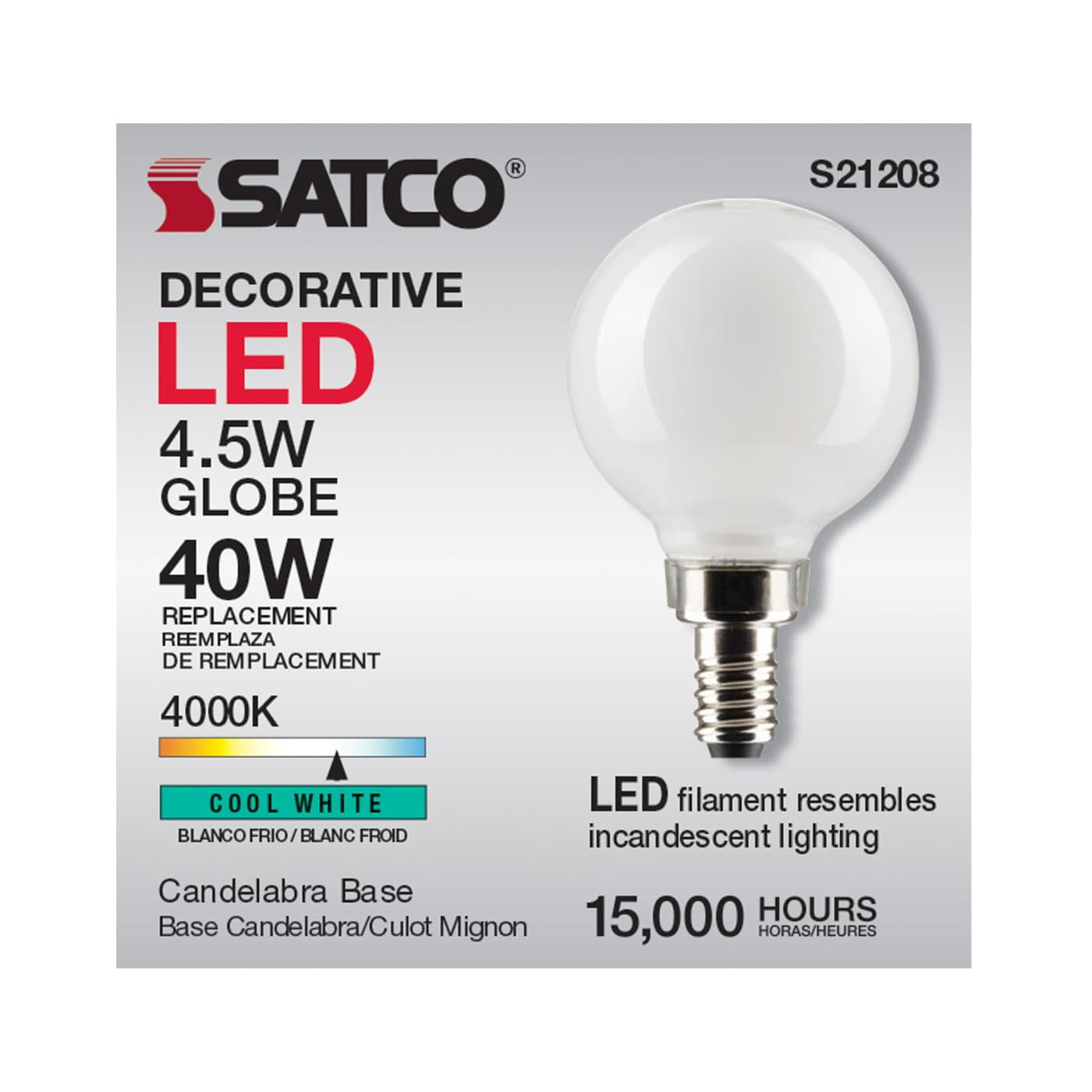 4.5G16.5/LED/WH/940/120V/E12 - S21208