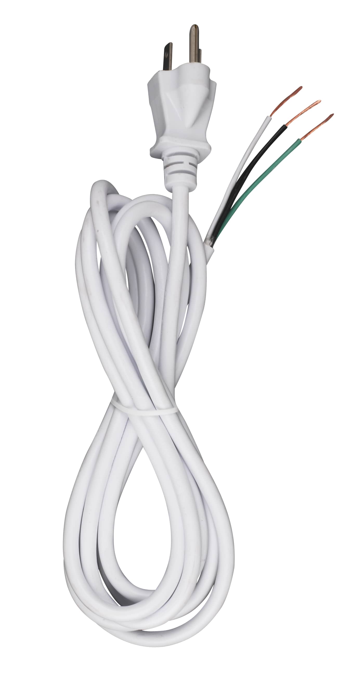 8FT WHT #18/3 SVT 105 W/PLUG - 90-2414