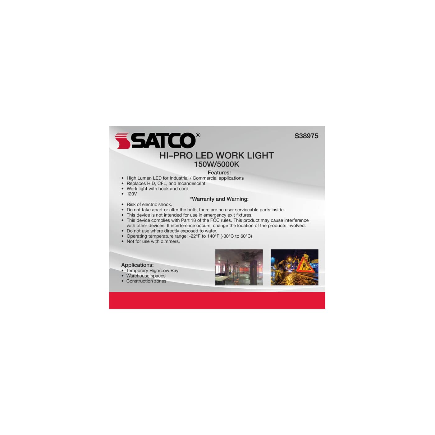 150W/LED/HID/TEMP/5K/120V - S38975