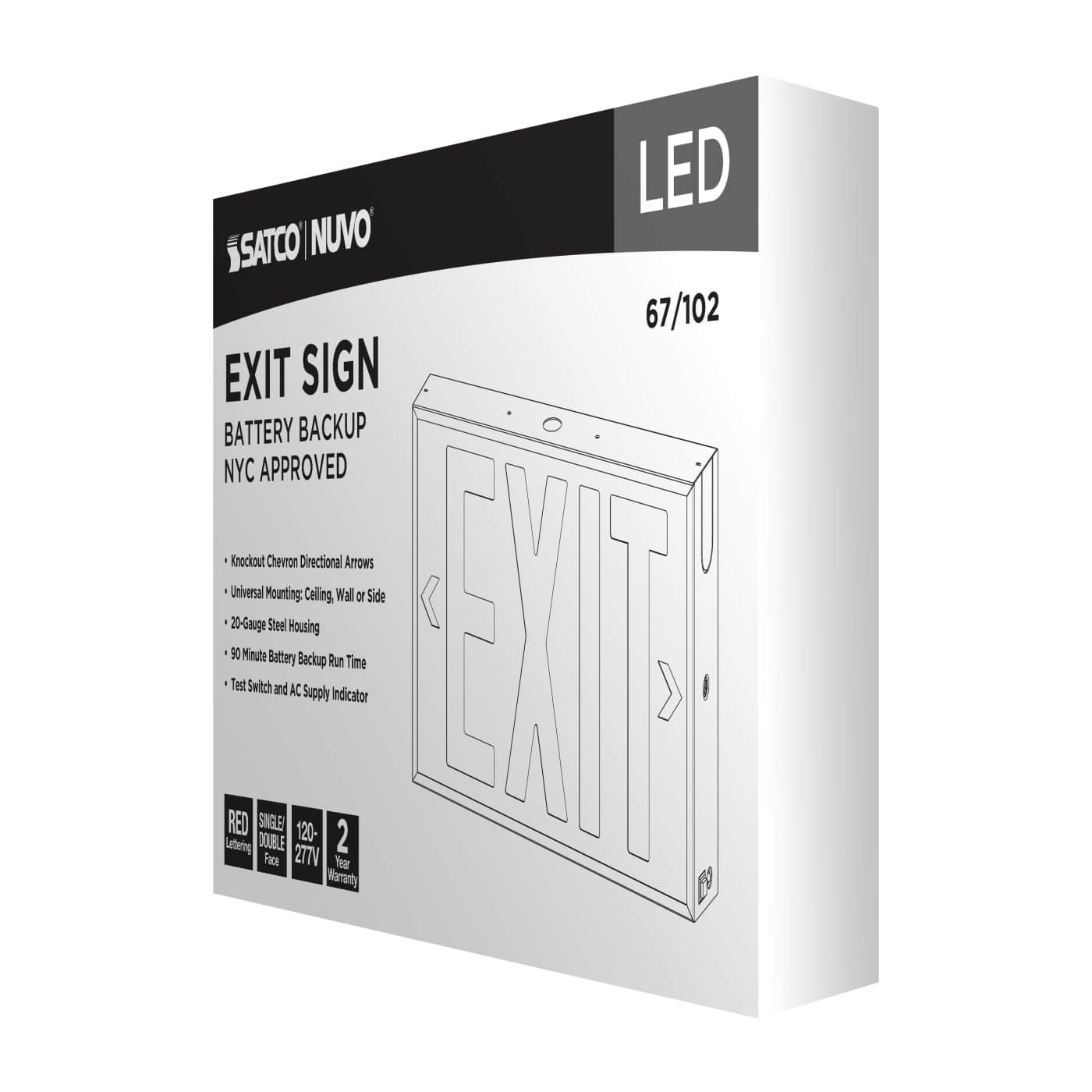 EXIT SIGN - RED - NYC - 67-102
