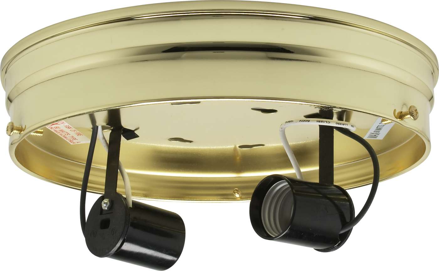 8" WIRED 2 LIGHT PAN BRASS FIN - 90-876