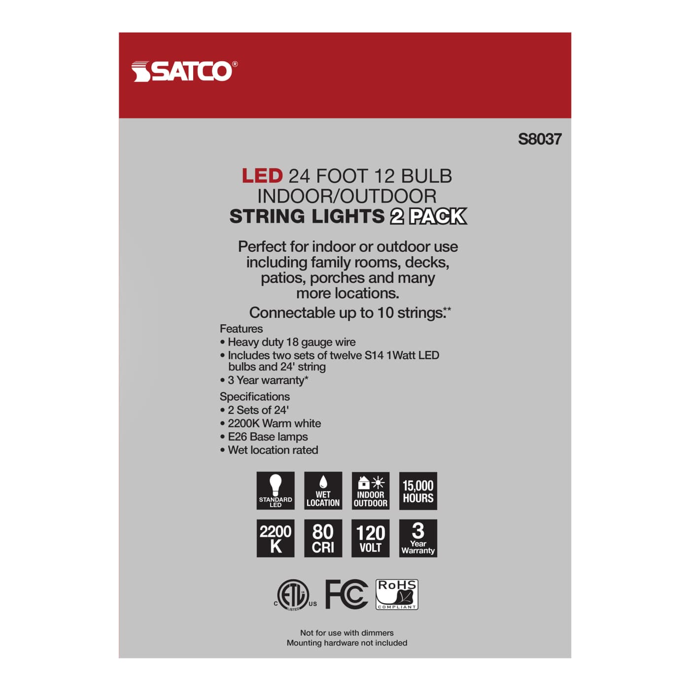 24FT/LED/SL/S14/822K/2PK/120V - S8037