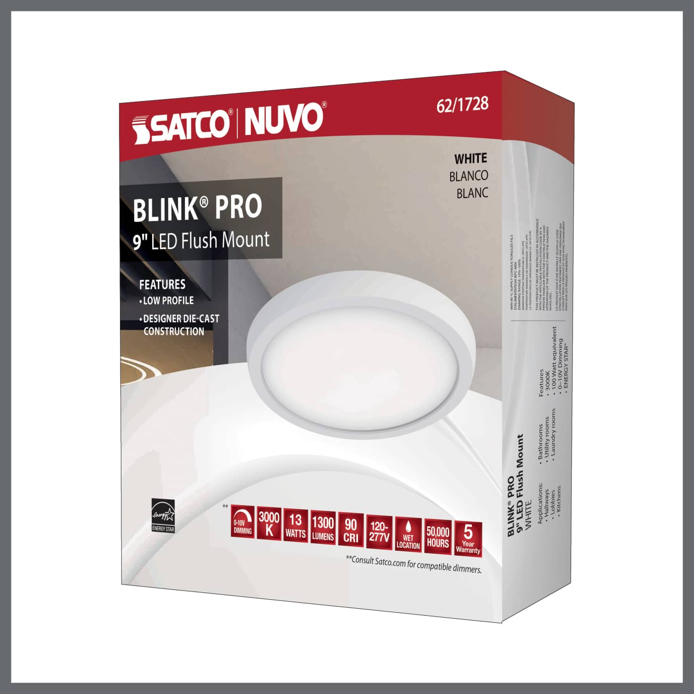 BLINK 13W LED 9" RND WH 0-10V - 62-1728