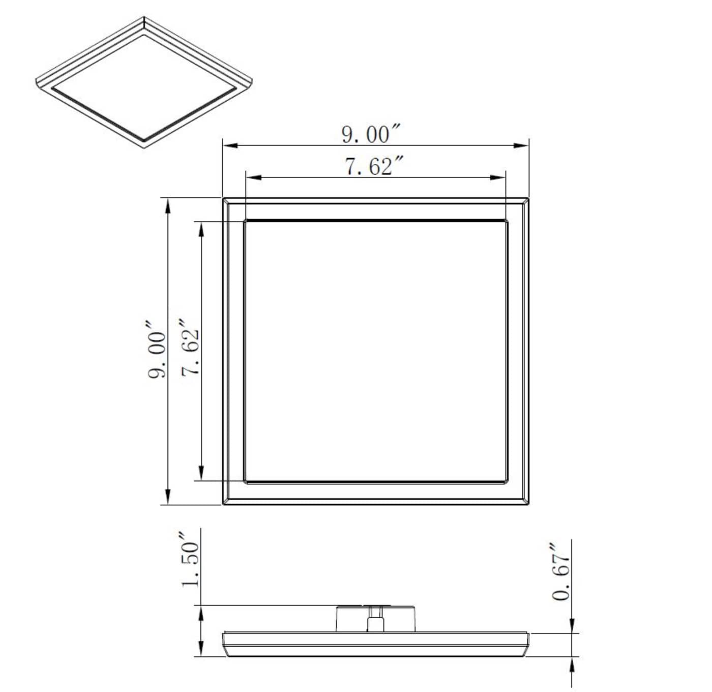 BLINK 13W LED 9" SQ WH 0-10V - 62-1729