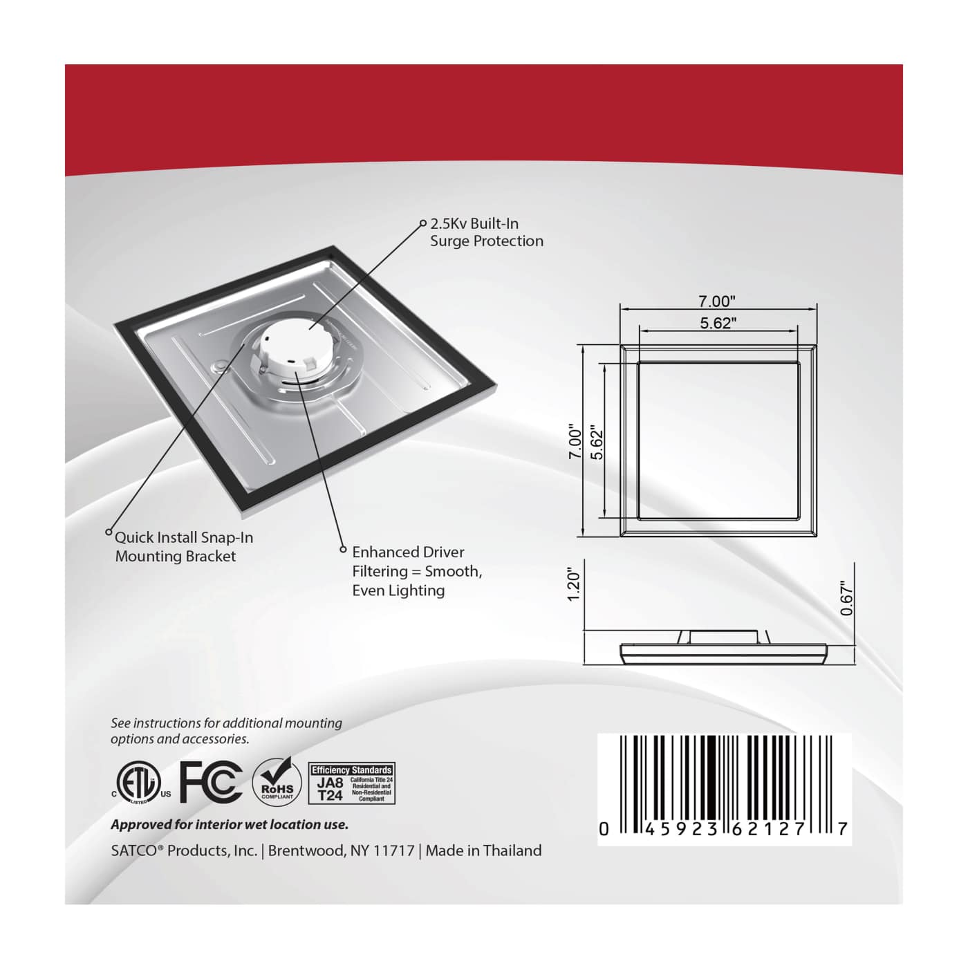 BLINK 7" SQUARE 11W 0-10V - 62-1749