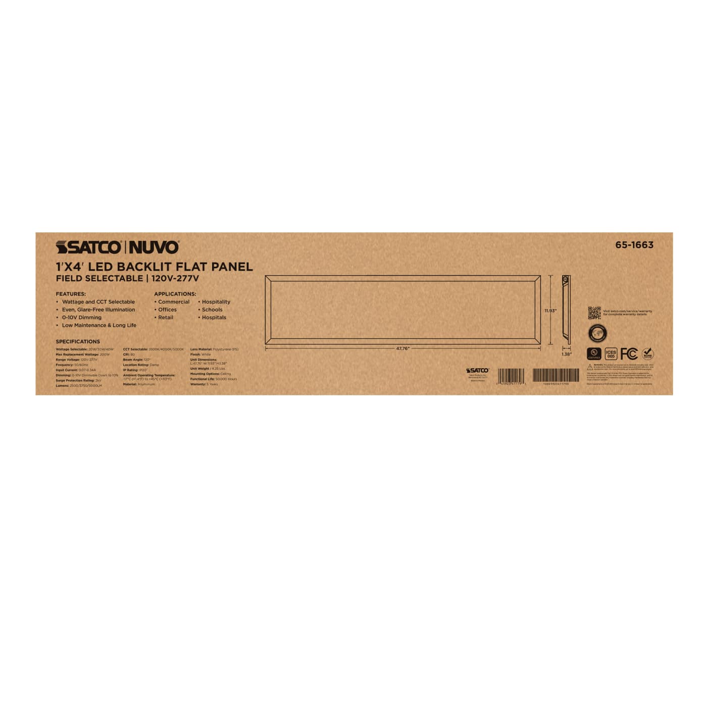 1X4 LED BACKLIT FLAT PANEL - 65-1663