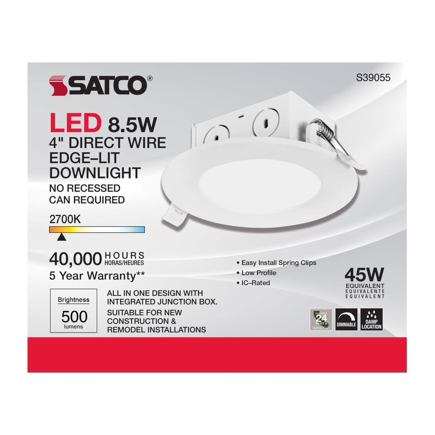 8.5WLED/DW/EL/4/27K/120V - S39055