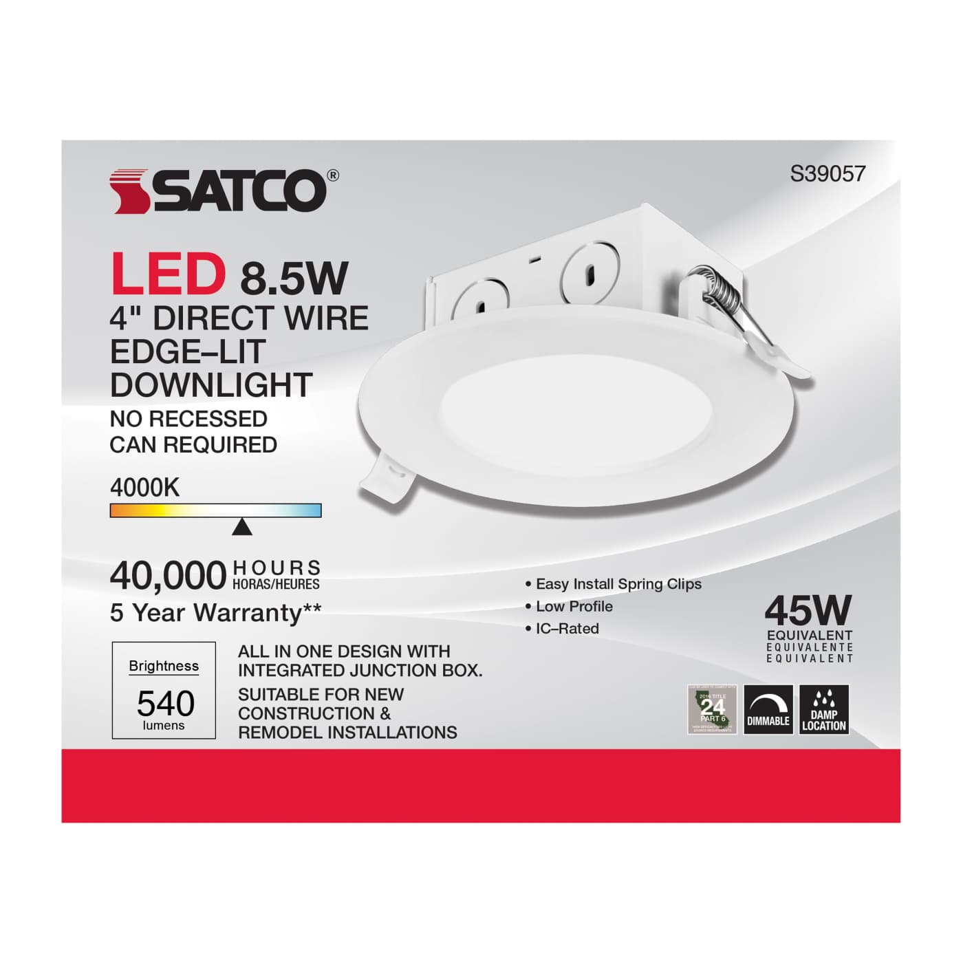 8.5WLED/DW/EL/4/40K/120V - S39057