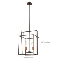 LAKE 2 LIGHT 14" SQUARE PEND - 60-5852