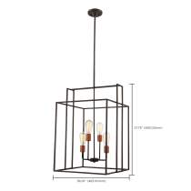 LAKE 4 LIGHT 19" SQUARE PEND - 60-5853