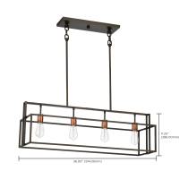 LAKE 4 LIGHT ISLAND PENDANT - 60-5854