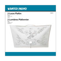 2 LT SQUARE FLUSH W/PULL CHAIN - 60-6113