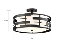 LANSING 3 LGT SEMI FLUSH - 60-6436