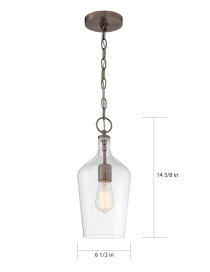 HARTLEY 1 LIGHT PENDANT - 60-6748