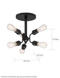 FARADAY 6 LIGHT SEMI FLUSH - 60-6916