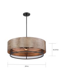 BARRIQUE 5 LIGHT PENDANT - 60-6980