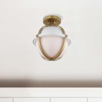 LINCOLN 1LT SEMI FLUSH WHITE - 60-7663