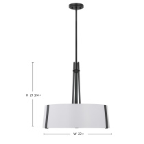 FLYNN 3LT PENDANT BLACK - 60-7678