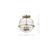 AMADO 3 LIGHT SEMI FLUSH MOUNT - 60-7821
