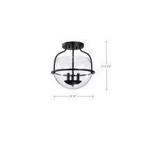 AMADO 3 LIGHT SEMI FLUSH MOUNT - 60-7823