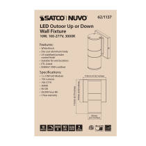 1 LT LED SM UP OR DOWN SCONCE - 62-1137