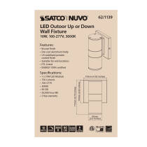 1 LT LED SM UP OR DOWN SCONCE - 62-1139