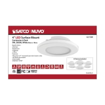 6PK-4"SURFACE MOUNT - WHITE - 62-1580