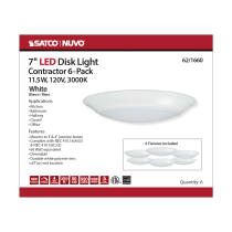 7" LED DISK LIGHT WHITE FINISH - 62-1660
