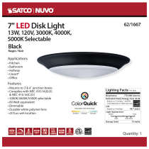 7" LED DISK LIGHT BLACK FINISH - 62-1667